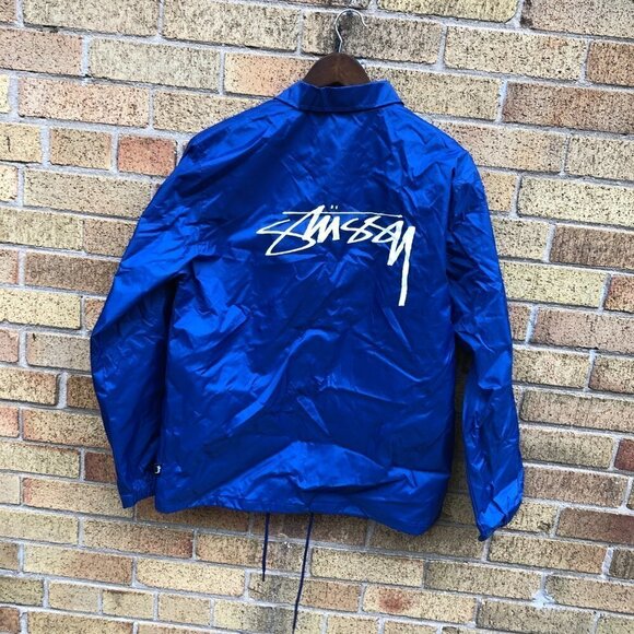 Stussy Big Logo Jacket Blue Medium - Picture 5 of 5